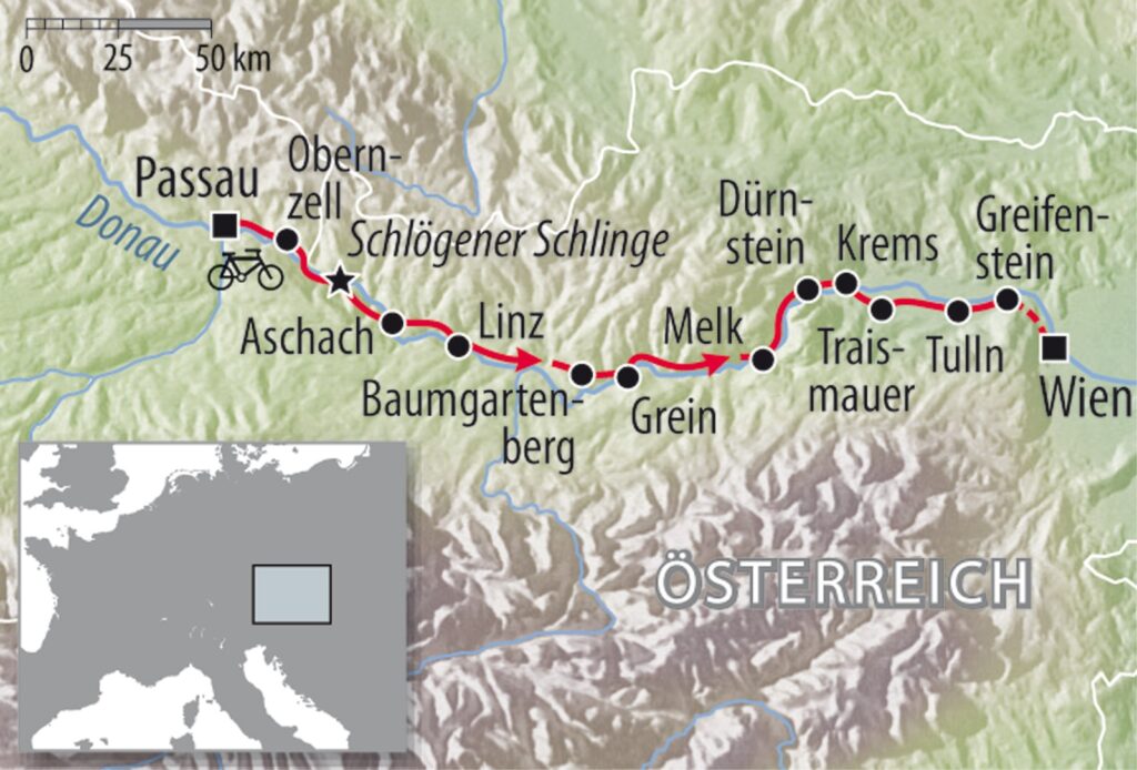 Radreise Donauradweg von Passau nach Wien
