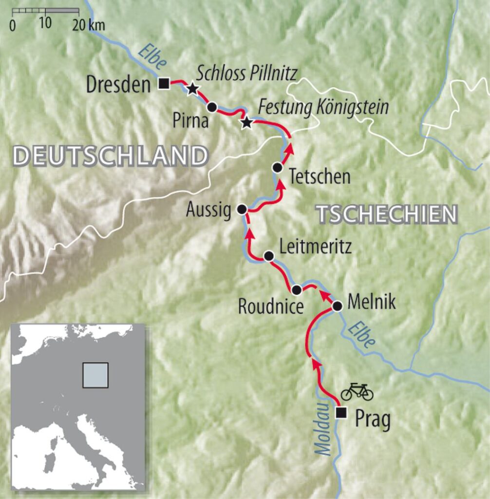 Radreise von Prag nach Dresden Moldau und Elbe geführt