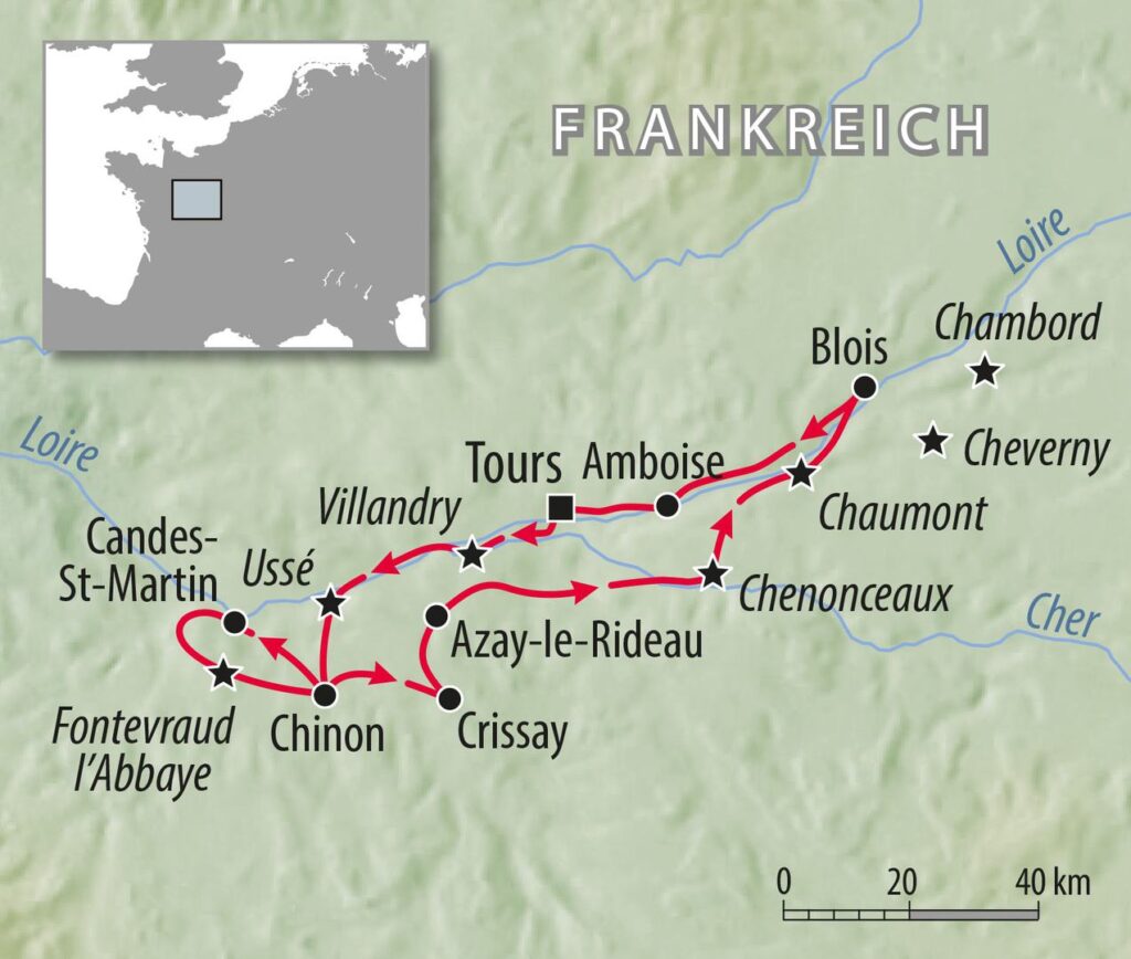 Radreise individual - Schlösser der Loire Radurlaub Frankreich